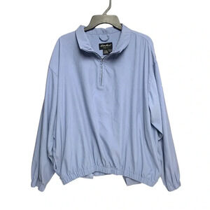 Eddie Bauer XL TALL powder blue golf jacket 1/4 zip elastic waist pockets